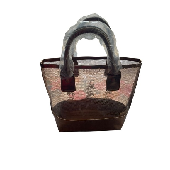 Guess by Marciano Brown Tote with Mesh Design and Leather Accents - Picture 2 of 7